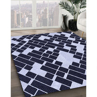 Patterned Night Blue Rug, pat1040blu