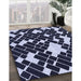 Machine Washable Transitional Night Blue Rug in a Family Room, wshpat1040blu