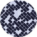 Square Patterned Night Blue Rug, pat1040blu