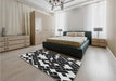 Patterned Cloud Gray Rug in a Bedroom, pat1040gry