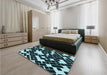 Patterned Tiffany Blue Rug in a Bedroom, pat1040lblu