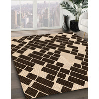 Patterned Black Brown Rug, pat1040org