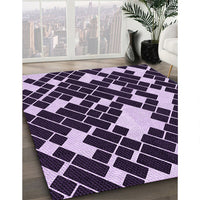 Patterned Bright Lilac Purple Rug, pat1040pur