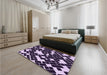 Patterned Bright Lilac Purple Rug in a Bedroom, pat1040pur