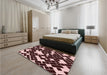 Patterned Chocolate Brown Rug in a Bedroom, pat1040rd