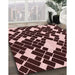 Patterned Chocolate Brown Rug in Family Room, pat1040rd