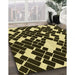 Machine Washable Transitional Metallic Gold Rug in a Family Room, wshpat1040yw