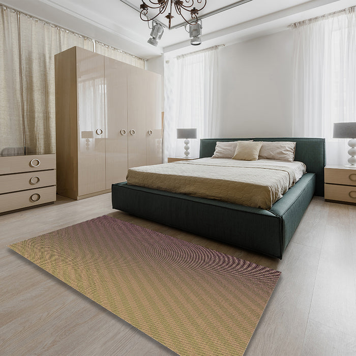 Patterned Copper Brown Rug in a Bedroom, pat1041brn