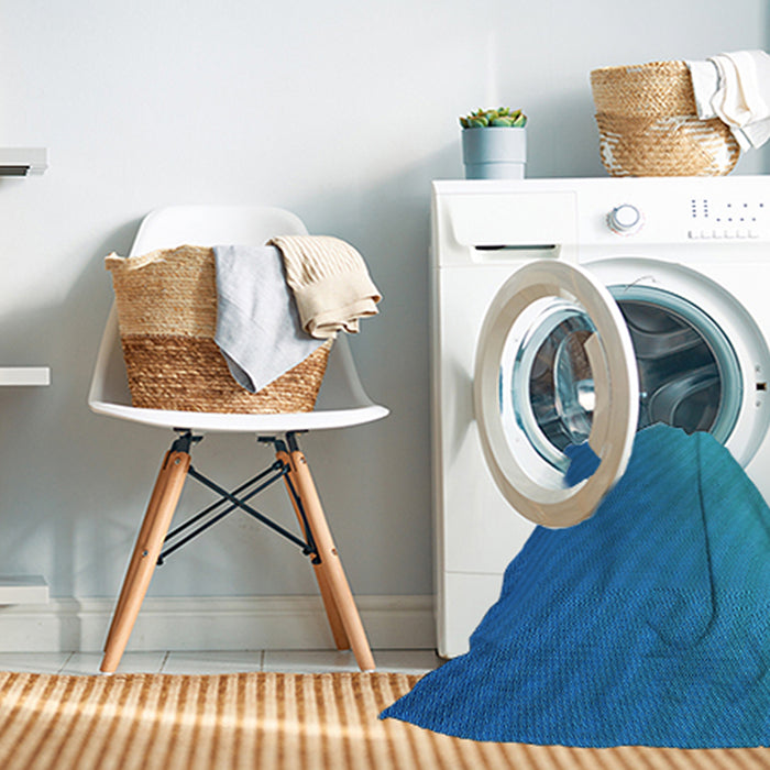 Machine Washable Transitional Blue Rug in a Washing Machine, wshpat1041lblu