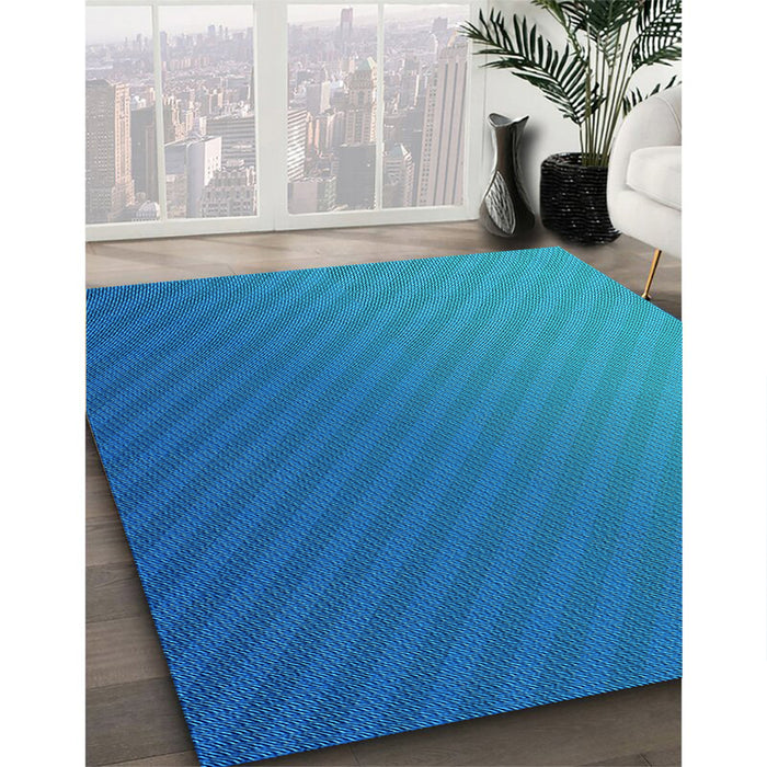 Patterned Blue Rug in Family Room, pat1041lblu