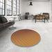 Round Patterned Orange Rug in a Office, pat1041org