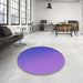 Round Patterned Purple Rug in a Office, pat1041pur