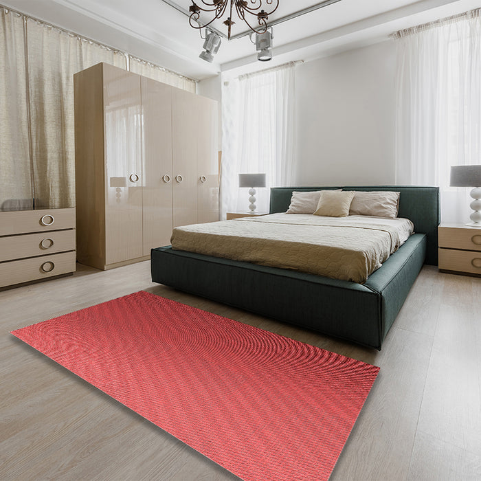 Patterned Red Rug in a Bedroom, pat1041rd