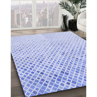 Patterned Lavender Blue Rug, pat1042blu