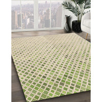 Patterned Pale Golden Gold Rug, pat1042brn