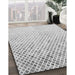 Machine Washable Transitional Platinum Gray Rug in a Family Room, wshpat1042gry