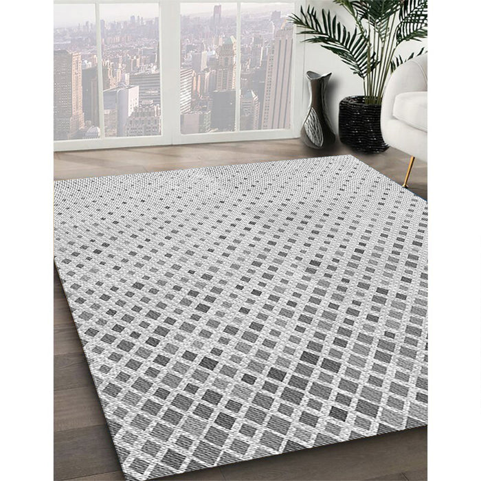 Patterned Platinum Gray Rug in Family Room, pat1042gry