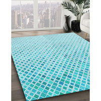 Patterned Diamond Blue Rug, pat1042lblu