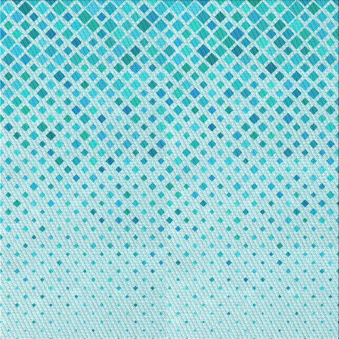 Round Patterned Diamond Blue Rug, pat1042lblu