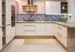 Patterned Golden Blonde Gold Rug in a Kitchen, pat1042org