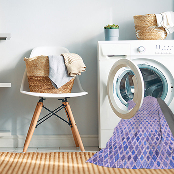 Machine Washable Transitional Purple Mimosa Purple Rug in a Washing Machine, wshpat1042pur