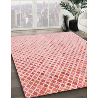 Patterned Light Rose Pink Rug, pat1042rd