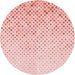 Square Patterned Light Rose Pink Rug, pat1042rd