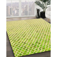 Patterned Tea Green Rug, pat1042yw