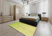 Patterned Tea Green Rug in a Bedroom, pat1042yw