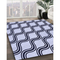 Patterned Pale Lilac Purple Rug, pat1043blu