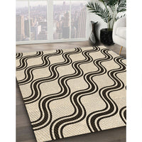 Patterned Vanilla Gold Rug, pat1043brn