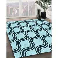 Patterned Blue Rug, pat1043lblu