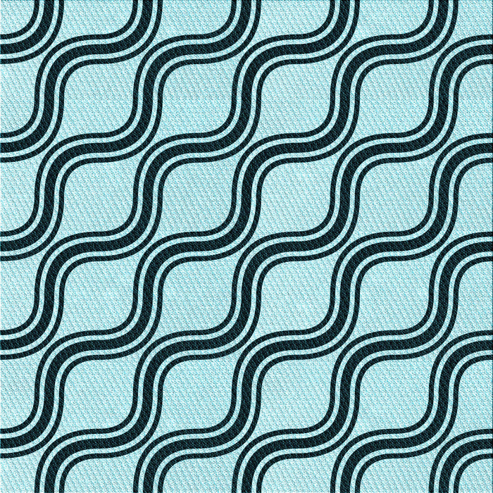 Round Machine Washable Transitional Blue Rug, wshpat1043lblu