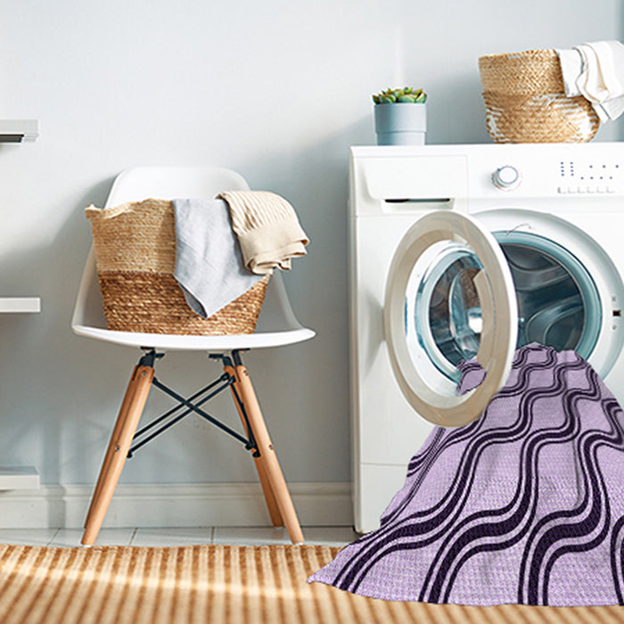 Machine Washable Transitional Purple Rug in a Washing Machine, wshpat1043pur