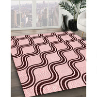 Patterned Brown Red Rug, pat1043rd