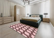 Patterned Brown Red Rug in a Bedroom, pat1043rd