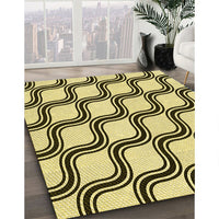 Patterned Mustard Yellow Rug, pat1043yw