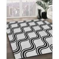 Patterned Light Black Novelty Rug, pat1043