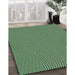 Machine Washable Transitional Light Green Rug in a Family Room, wshpat1044grn