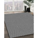 Patterned Midnight Gray Rug in Family Room, pat1044gry