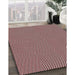 Patterned Deep Rose Pink Rug in Family Room, pat1044rd