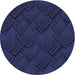 Square Patterned Night Blue Rug, pat1045blu