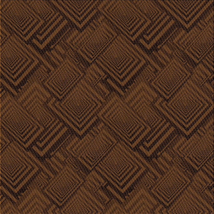 Round Patterned Saddle Brown Rug, pat1045org