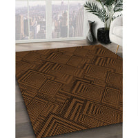 Patterned Saddle Brown Rug, pat1045org