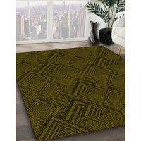 Patterned Dark Bronze Brown Rug, pat1045yw