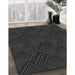 Patterned Carbon Gray Novelty Rug in Family Room, pat1045