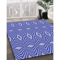 Patterned Sky Blue Rug, pat1046blu