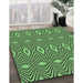 Patterned Green Rug in Family Room, pat1046grn