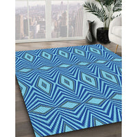 Patterned Blue Rug, pat1046lblu