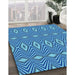 Patterned Blue Rug in Family Room, pat1046lblu